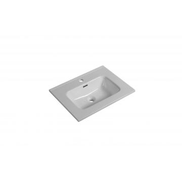 Thin edge drop-in ceramic wash basin